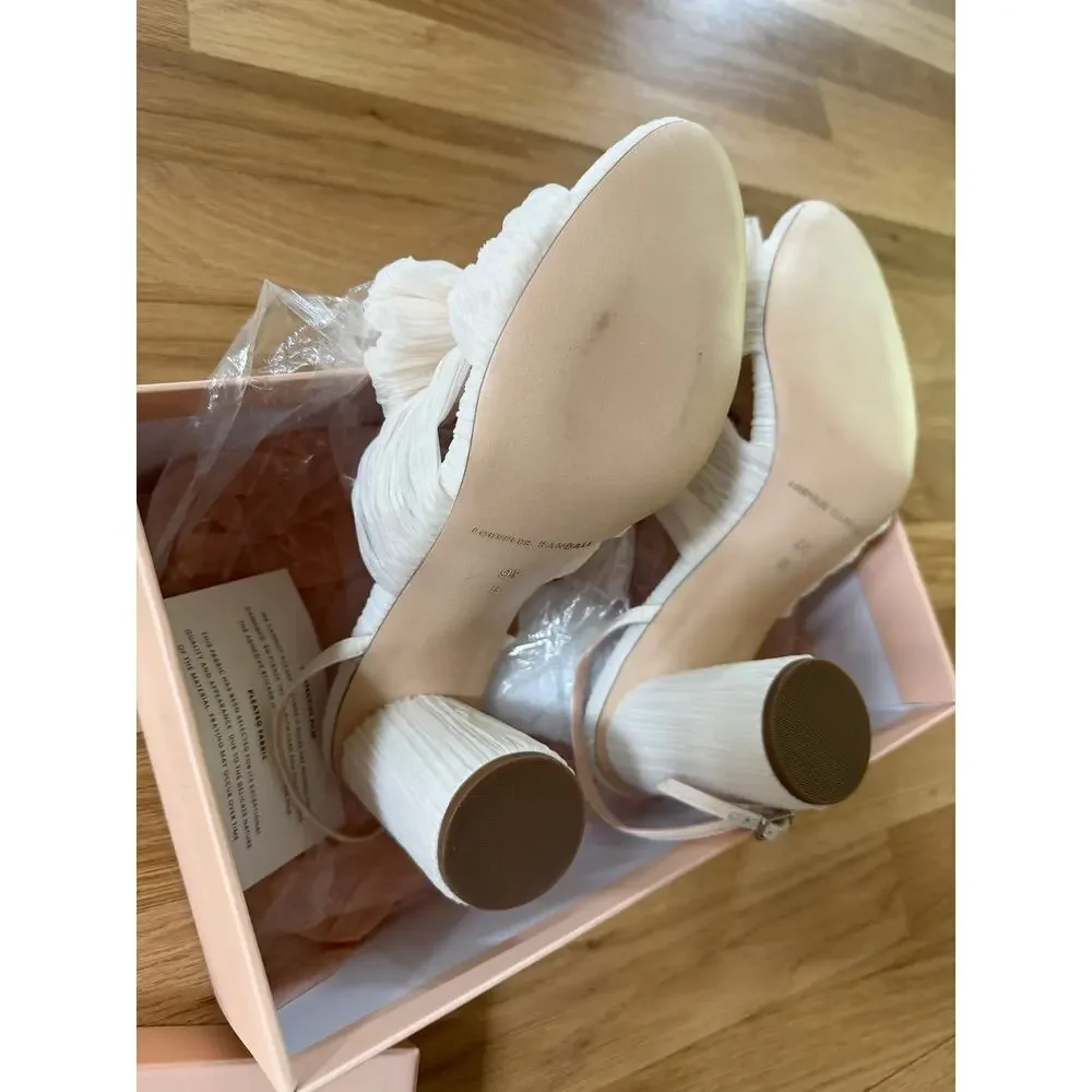 Loeffler Randall Women's Camellia Bow High Heel Sandals Peal 9.5